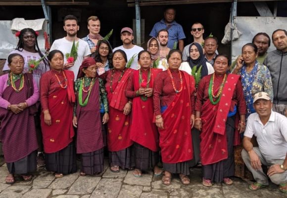 Research Interns from the University of Nottingham visit Bhadaure Mountain Village in rural Nepal