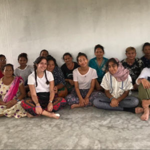 Research interns from the University of Nottingham meet female farmers in Nepal