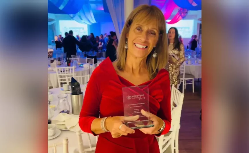 Mary Storrie, CEO of the Rosie May Foundation, was given a special award by the Enterprising Women co-chairs