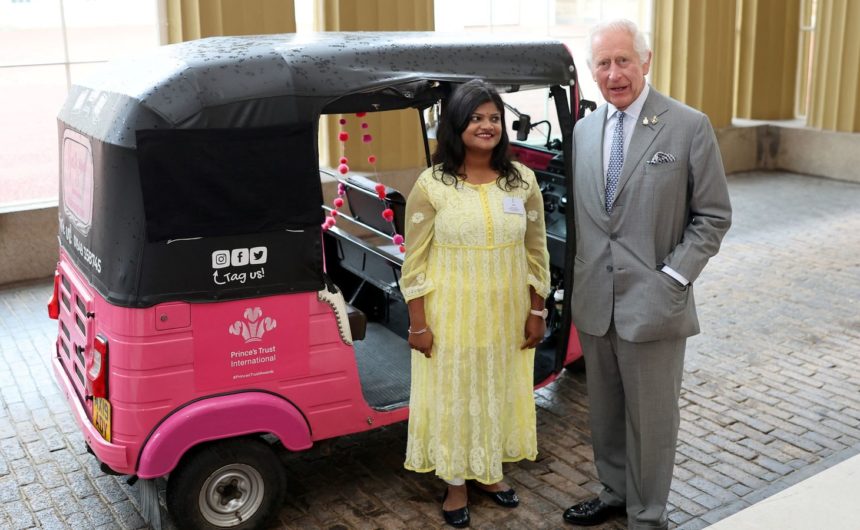 The King got the chance to marvel at our pink tuk tuk as it was parked up at Buckingham Palace
